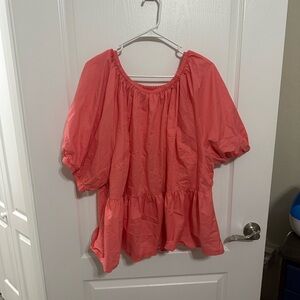 Old Navy coral blouse with open back